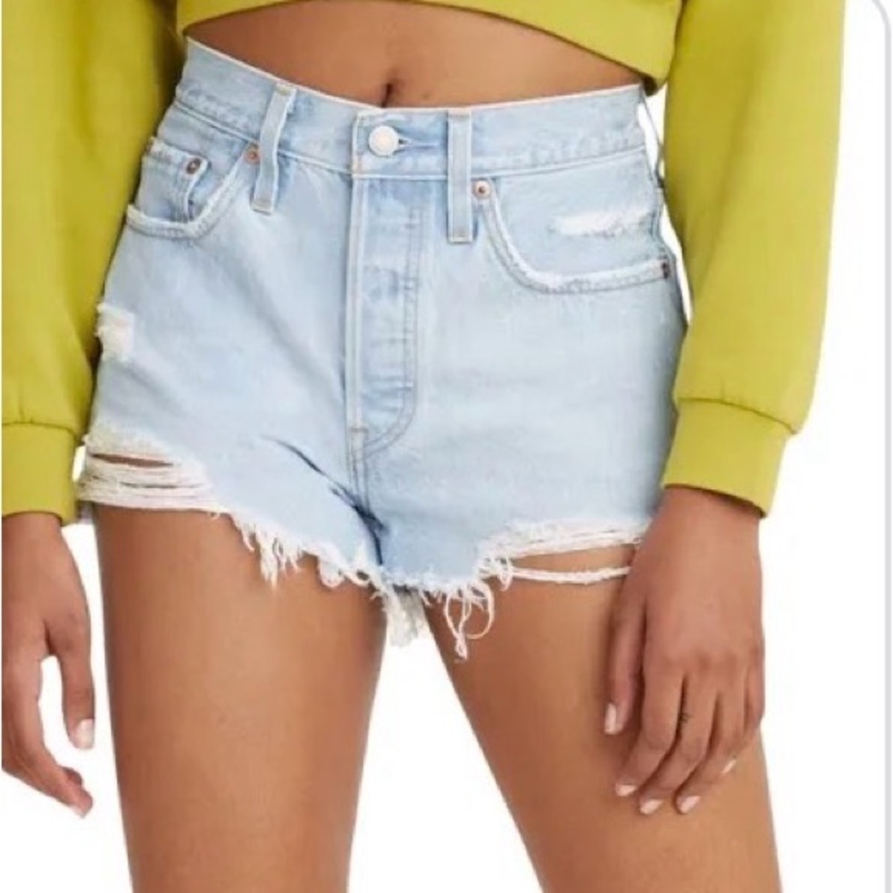 Levi’s 501 Original Cutoff Denim Shorts Light Wash W27 High Rise